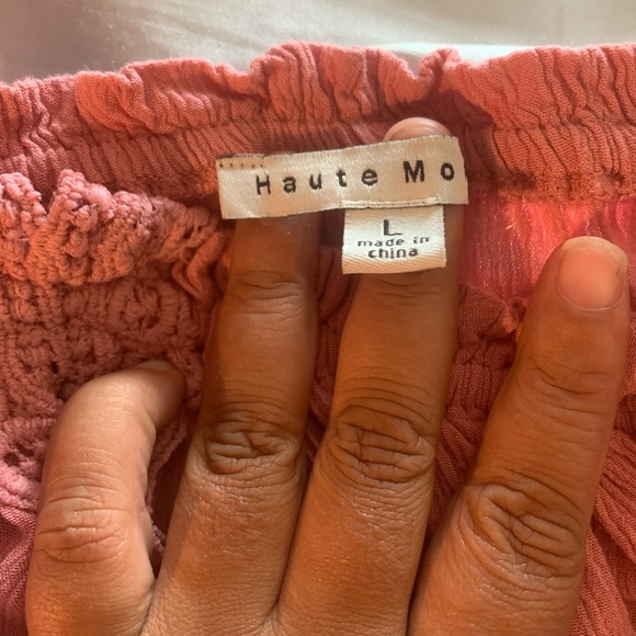 Pink off the shoulder crop top size L - Picture 2 of 2